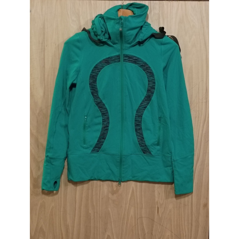 Lululemon Women's Full Zip Teal Blue Athletic Workout Hoodie Sweatshirt Size‎ 10